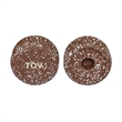 Gabby Stacking Candle Holder in Speckled Rust - Set of 2
