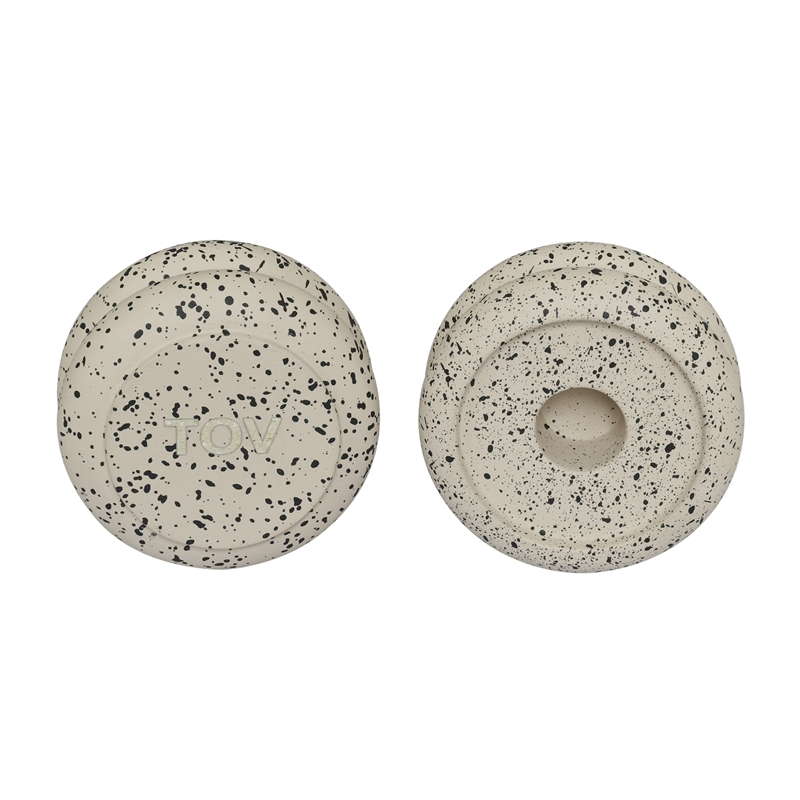 Gabby Stacking Candle Holder in Speckled Cream - Set of 2