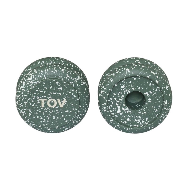 Gabby Stacking Candle Holder in Speckled Green - Set of 2