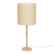 Lamia Natural Burl and Raffia Designer Table Lamp