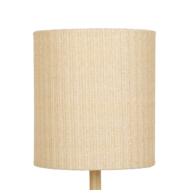 Lamia Natural Burl and Raffia Designer Table Lamp