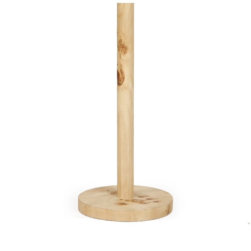 Lamia Natural Burl and Raffia Designer Table Lamp