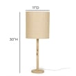 Lamia Natural Burl and Raffia Designer Table Lamp