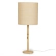 Lamia Natural Burl and Raffia Designer Table Lamp