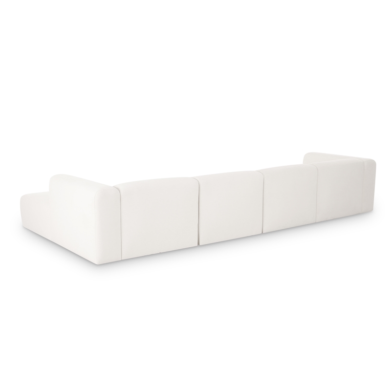 Tarra 4-Pc Cream Chenille Modular U-Sectional