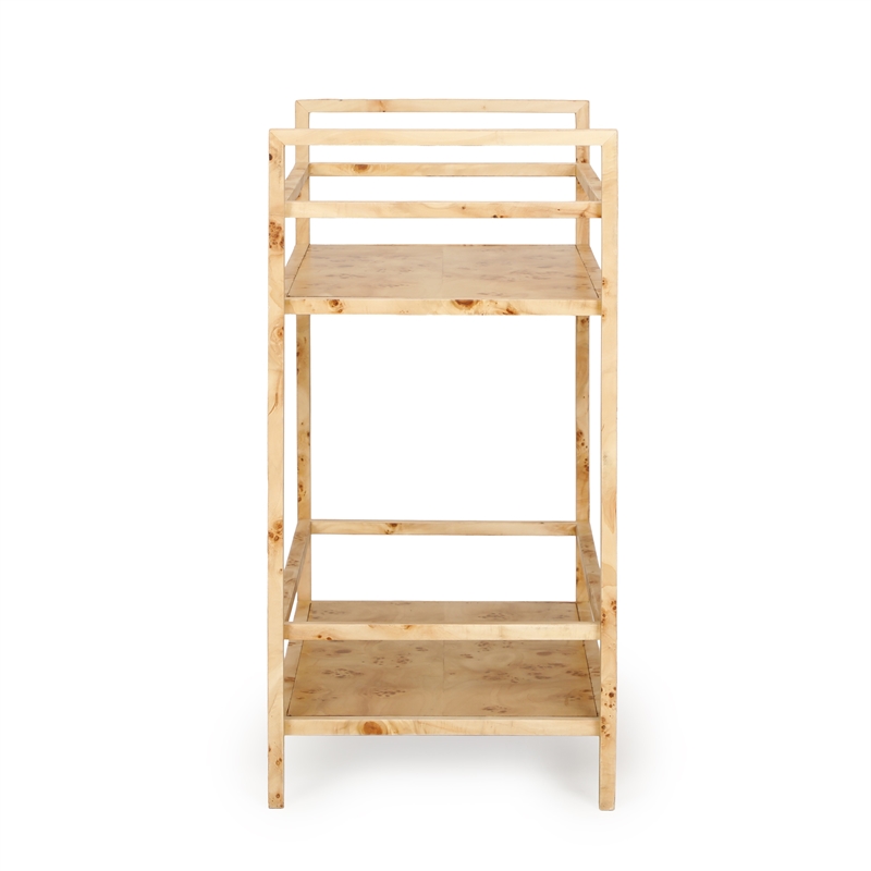Destin Natural Burl Designer Bar Cart