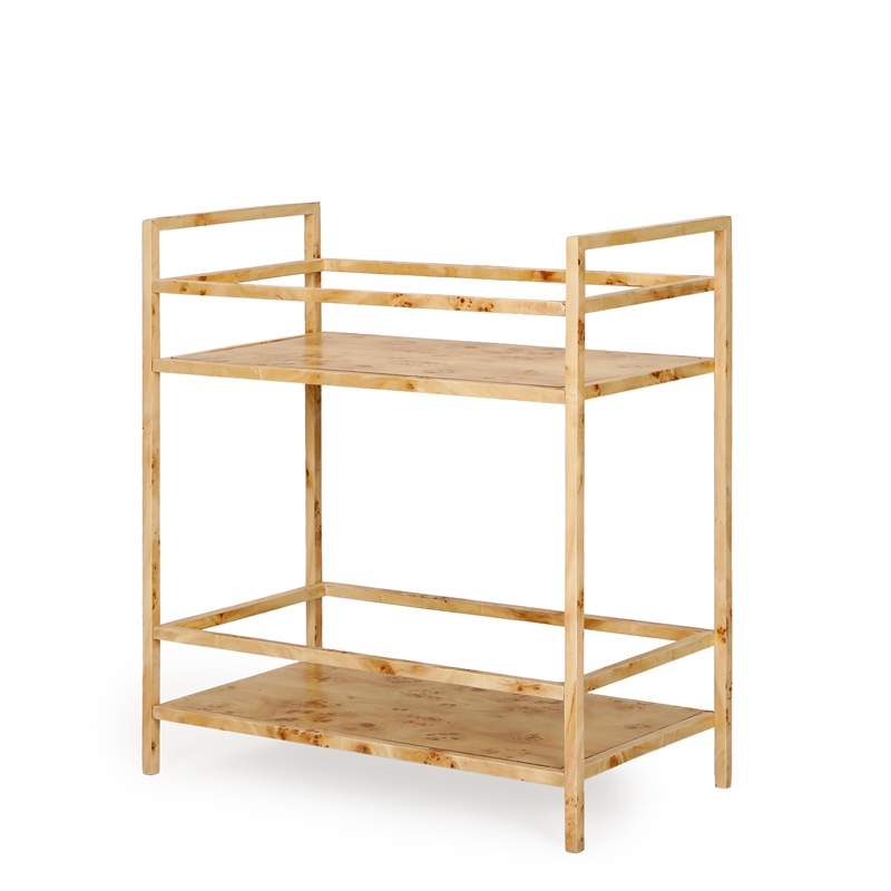 Destin Natural Burl Designer Bar Cart