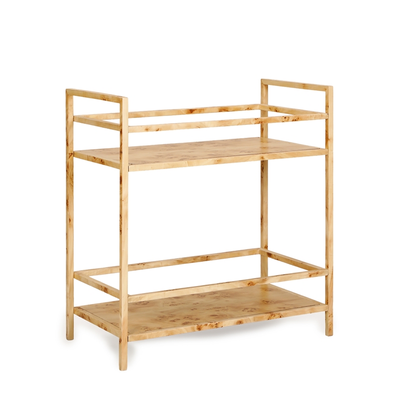 Destin Natural Burl Designer Bar Cart