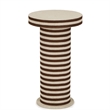 Lyra Natural Striped Cotton Jute Contract-Grade Side Table
