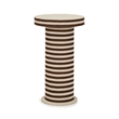 Lyra Natural Striped Cotton Jute Contract-Grade Side Table