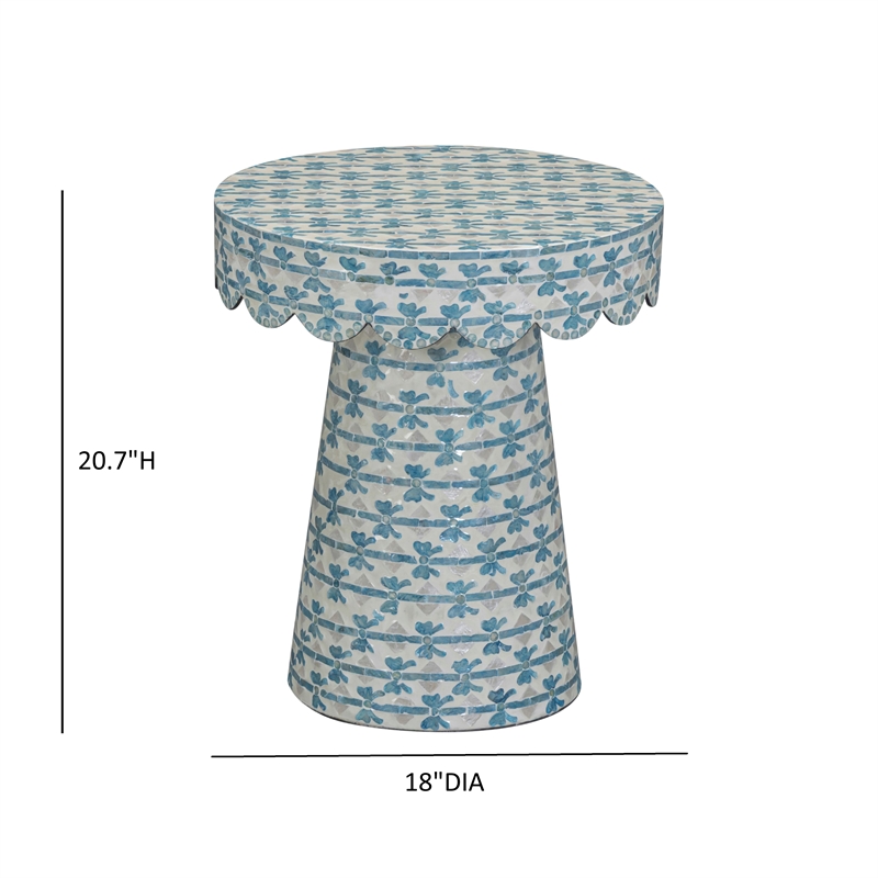 Lady Blue Ribbon Capiz Shell Side Table