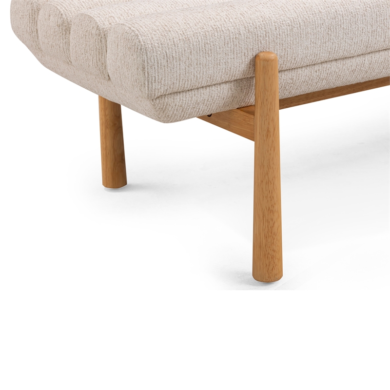 Julianna Cream Textured Fabric Bench