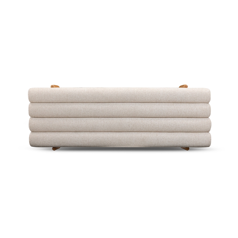 Julianna Cream Textured Fabric Bench