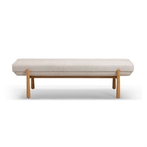 Julianna Cream Textured Fabric Bench