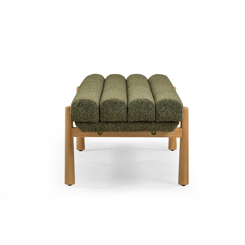 Julianna Green Textured Fabric Bench