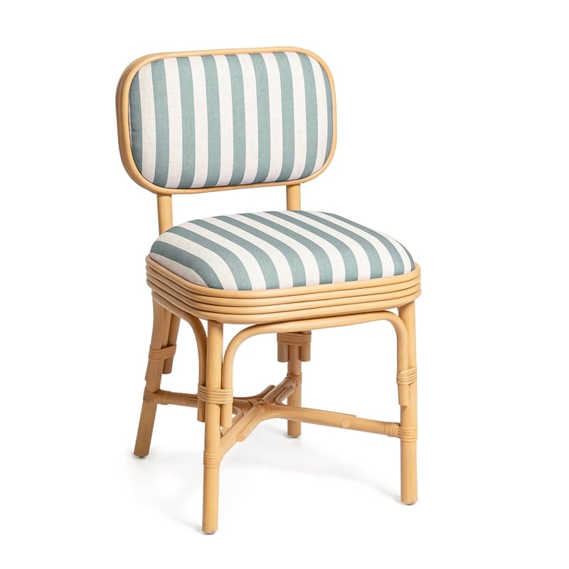 Dorine Mint Green Striped Dining Chair
