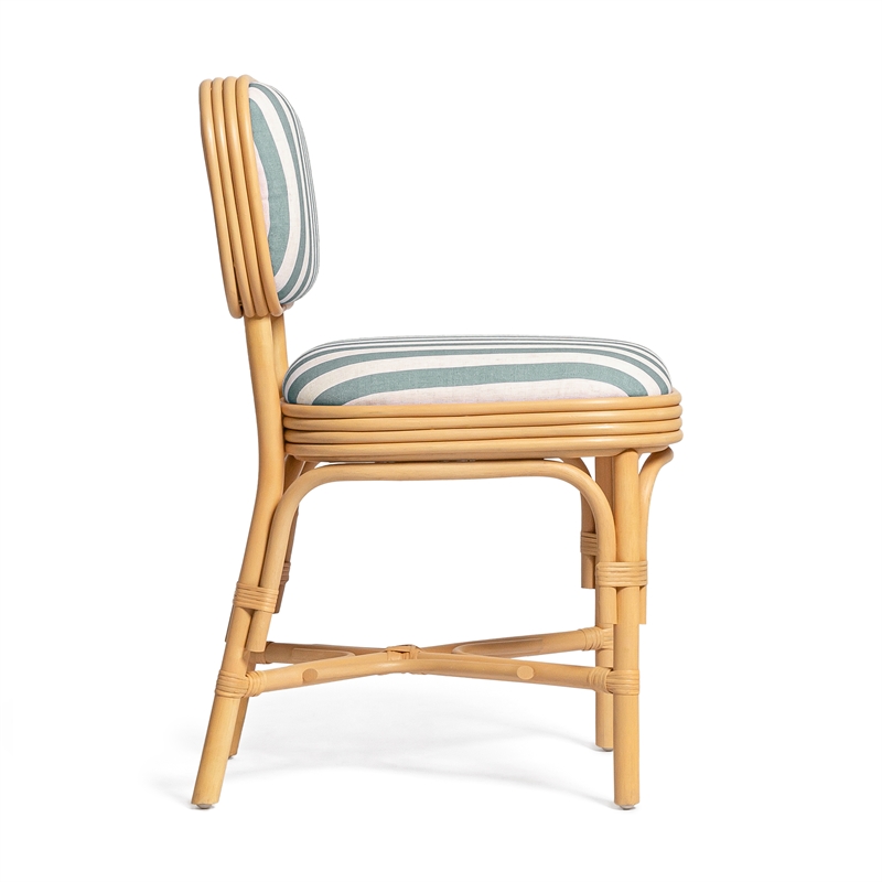 Dorine Mint Green Striped Dining Chair