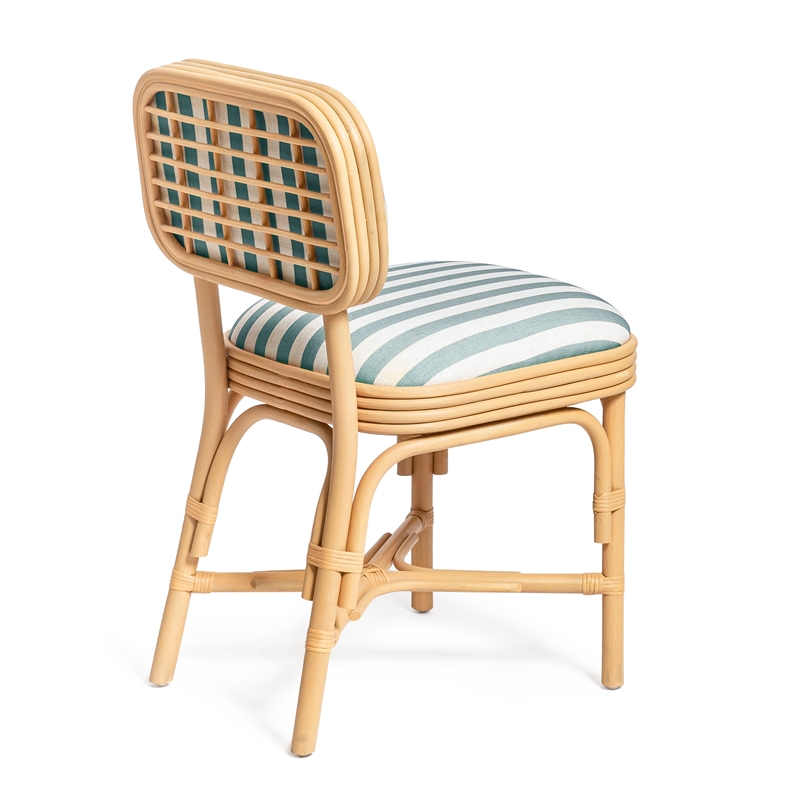 Dorine Mint Green Striped Dining Chair