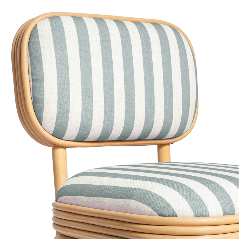 Dorine Mint Green Striped Dining Chair