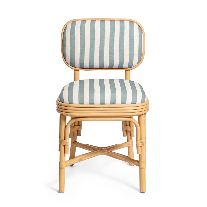 Dorine Mint Green Striped Dining Chair