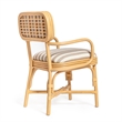 Dorine Khaki Striped Arm Chair