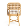 Dorine Khaki Striped Arm Chair