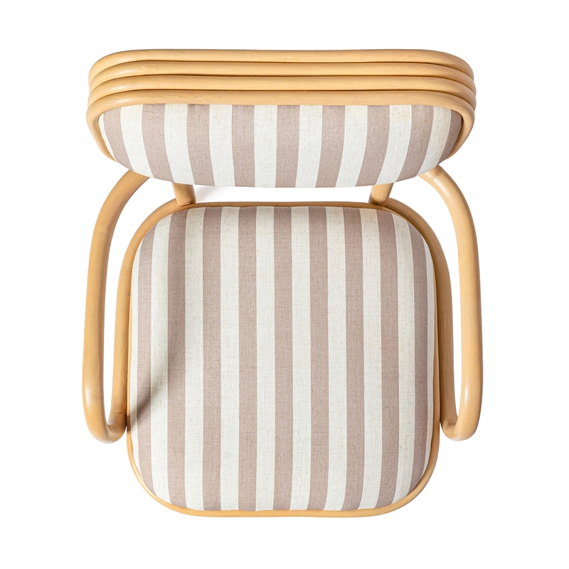 Dorine Khaki Striped Arm Chair
