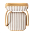 Dorine Khaki Striped Arm Chair