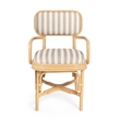 Dorine Khaki Striped Arm Chair