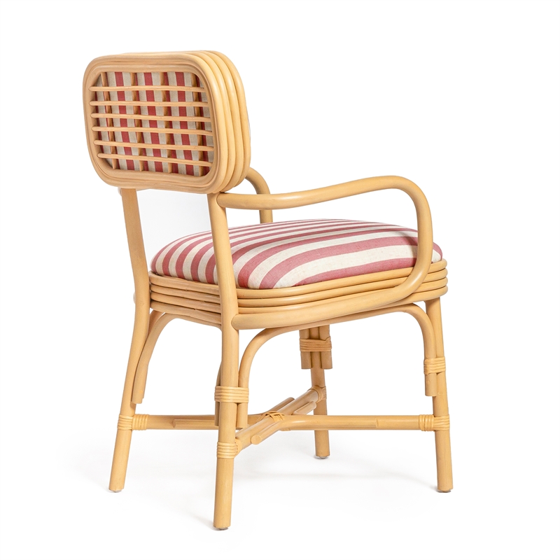 Dorine Cherry Striped Arm Chair