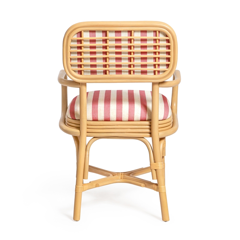Dorine Cherry Striped Arm Chair