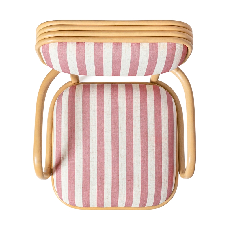 Dorine Cherry Striped Arm Chair