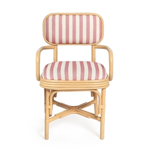 Dorine Cherry Striped Arm Chair
