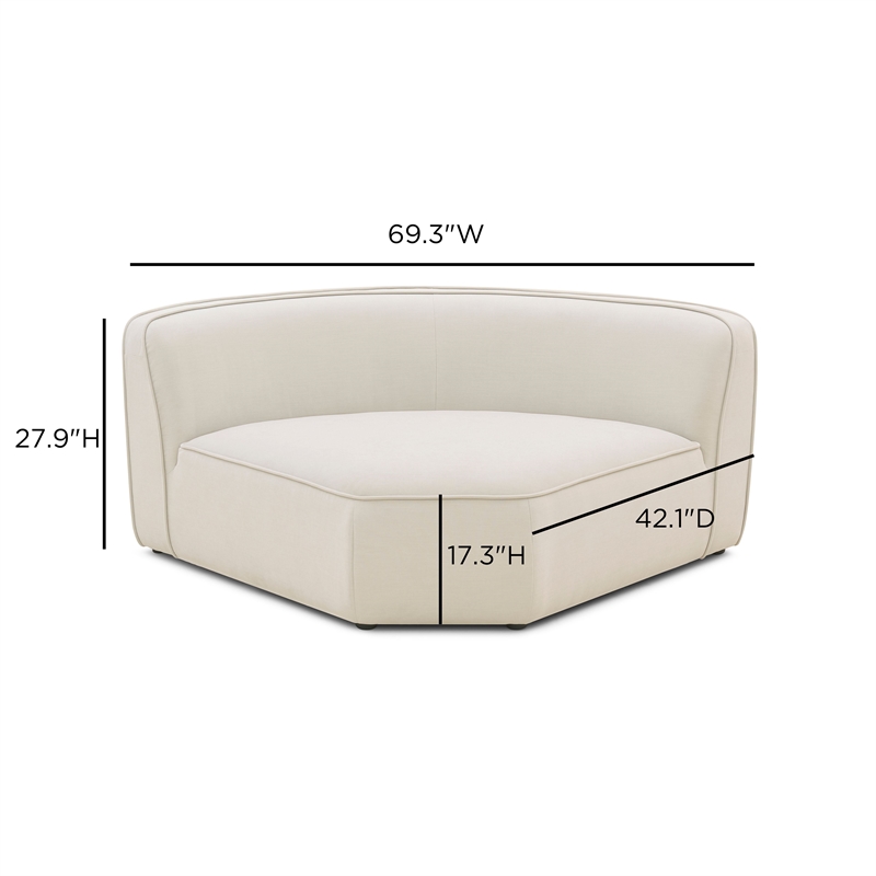 Travie Sand Upcycled Linen Wedge Corner Chair