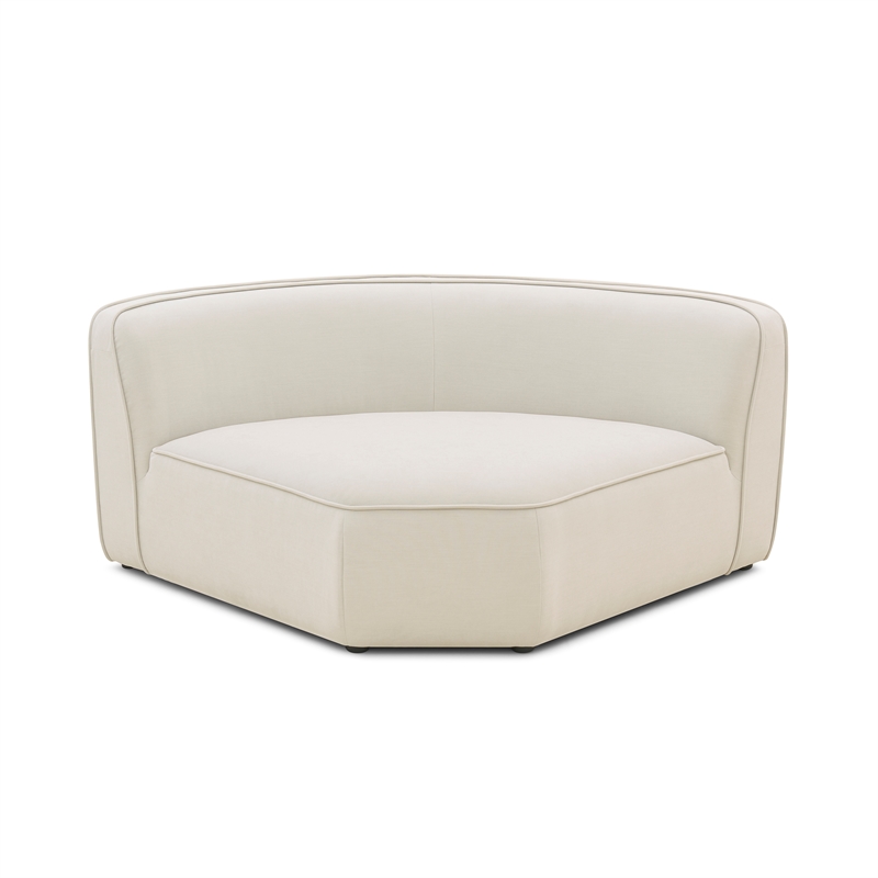 Travie Sand Upcycled Linen Wedge Corner Chair