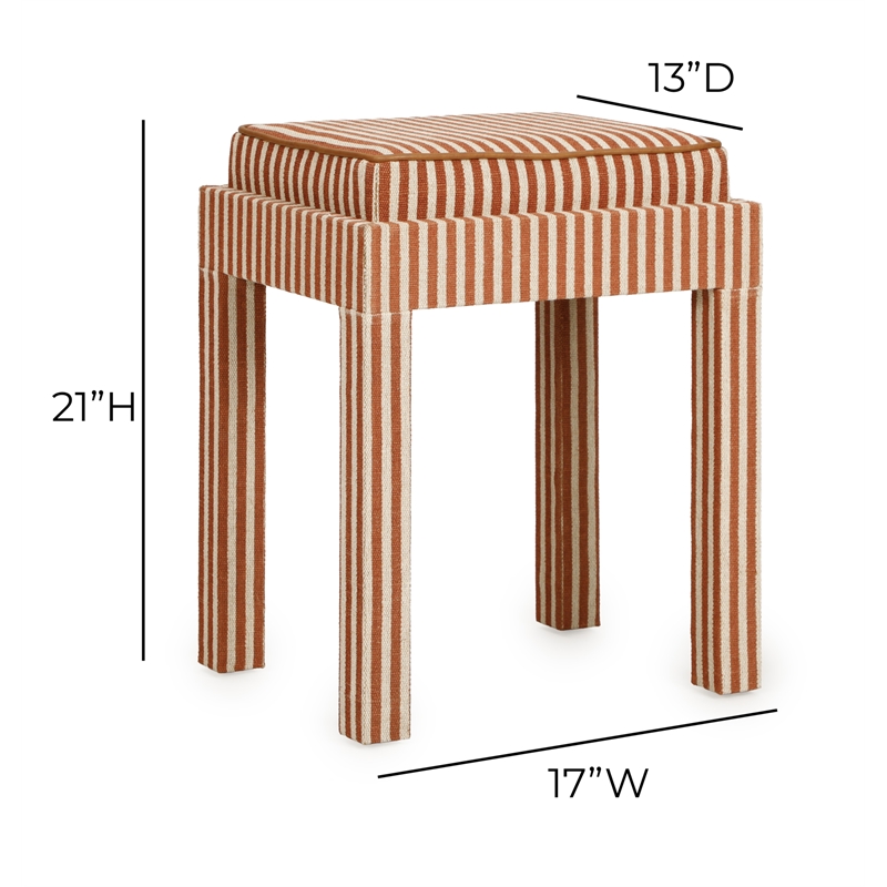Kora Terracotta Cotton Jute Stool
