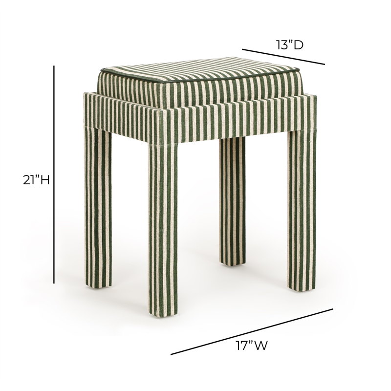 Kora Green Cotton Jute Stool