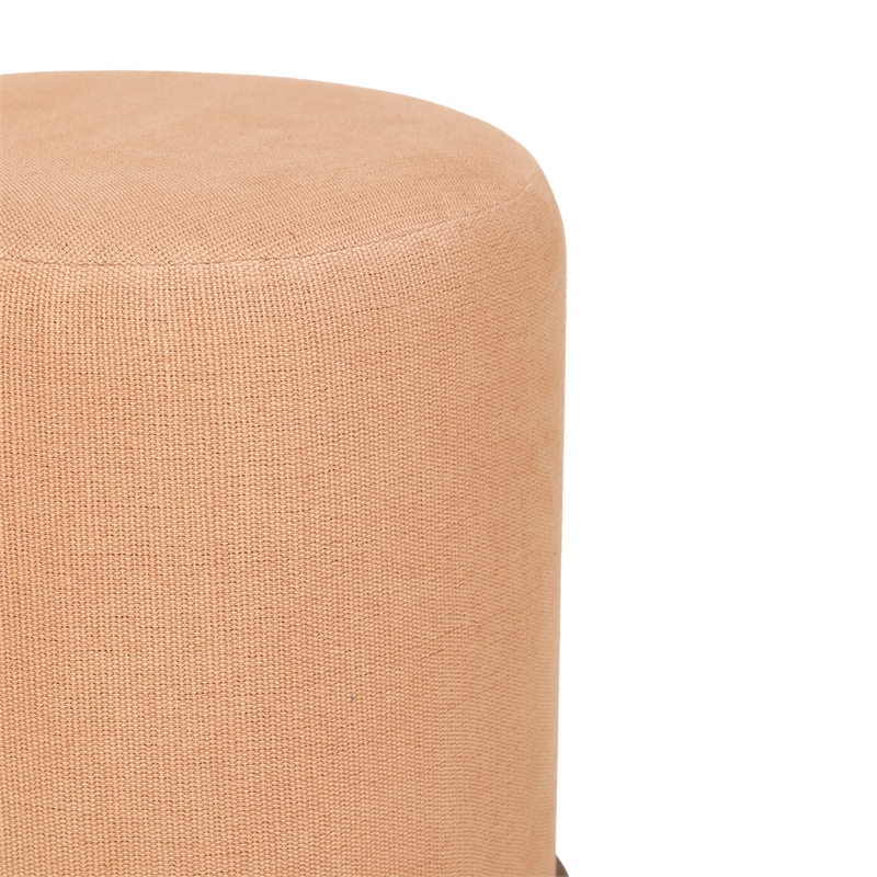 Como Burl and Cotton Jute Designer Accent Stool