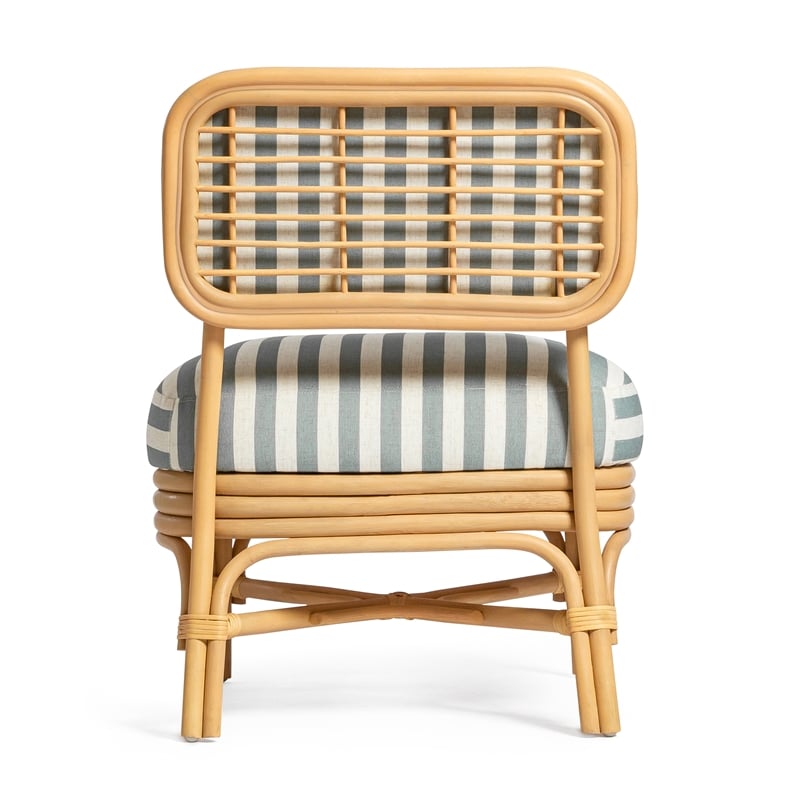 Dorine Mint Green Striped Accent Chair