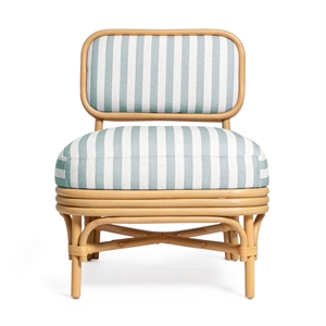 Dorine Mint Green Striped Accent Chair