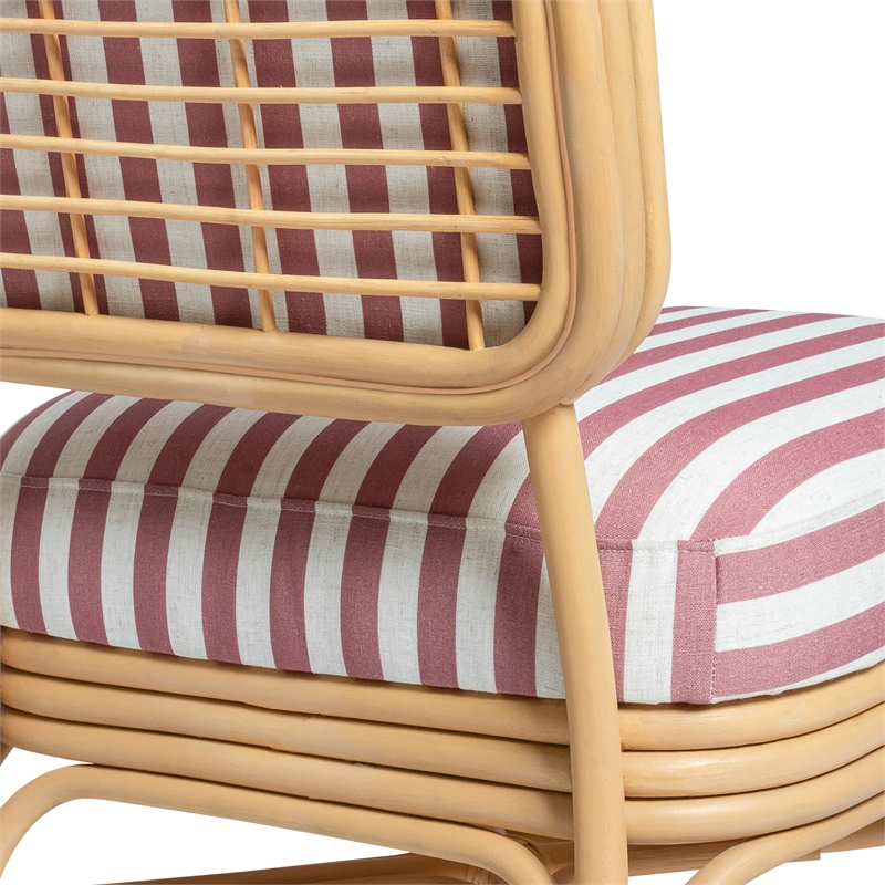 Dorine Cherry Striped Accent Chair
