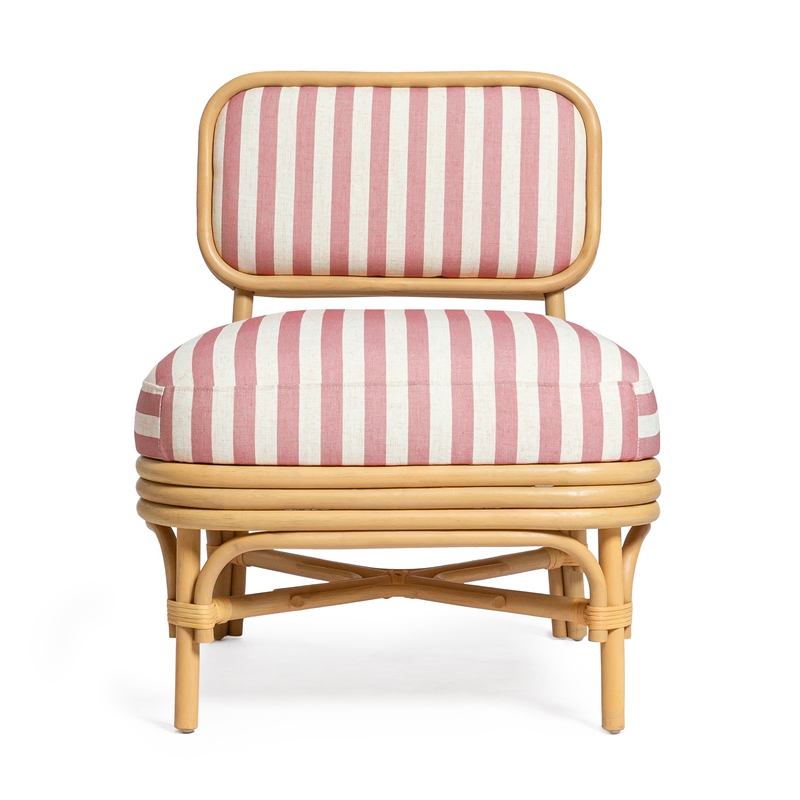 Dorine Cherry Striped Accent Chair