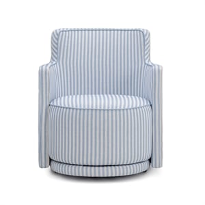 Passe Blue Striped Swivel Chair
