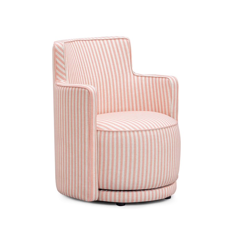 Passe Pink Striped Swivel Chair
