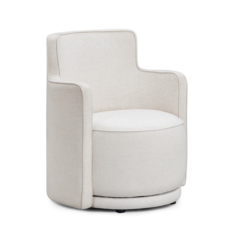Passe Upcycled Cream Linen Swivel Chair