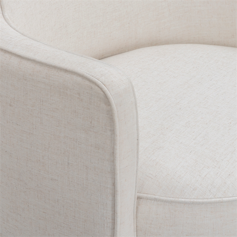 Passe Upcycled Cream Linen Swivel Chair