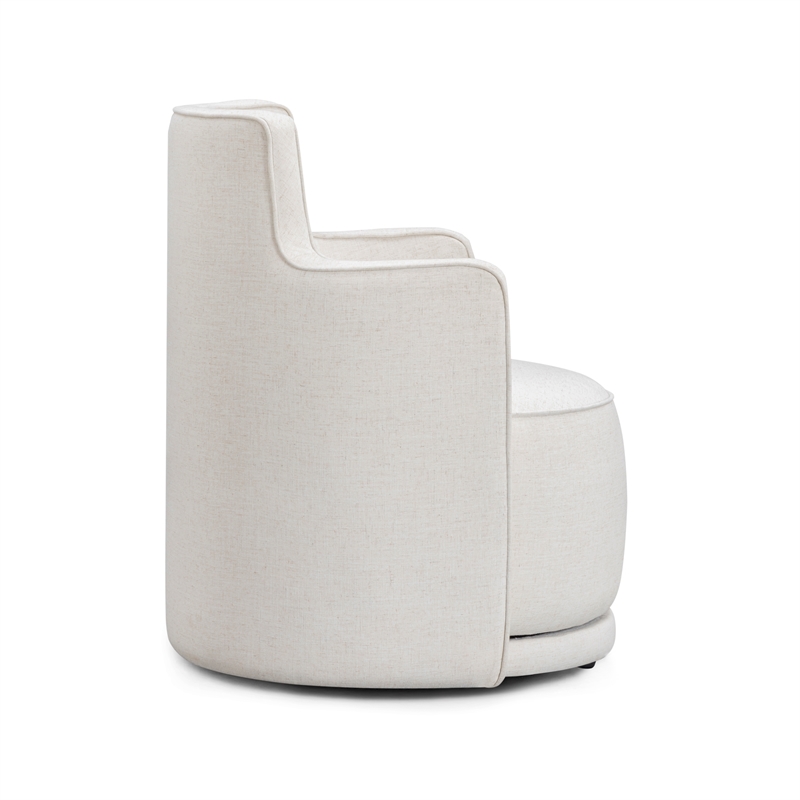 Passe Upcycled Cream Linen Swivel Chair