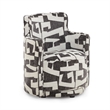 Passe Black Jacquard Swivel Chair