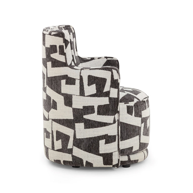 Passe Black Jacquard Swivel Chair