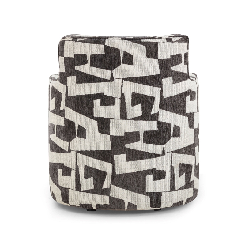 Passe Black Jacquard Swivel Chair